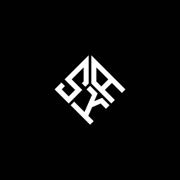 Ska Logo Ontwerp Zwarte Achtergrond Ska Creatieve Initialen Letter Logo — Stockvector