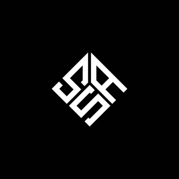 Siyah Arka Planda Ssa Harf Logosu Tasarımı Ssa Yaratıcı Harflerin — Stok Vektör