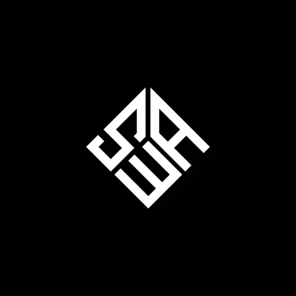 Дизайн Логотипа Swa Чёрном Фоне Swa Креативные Инициалы Буквенная Концепция — стоковый вектор