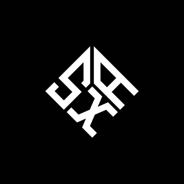 Sxa Lettre Logo Design Sur Fond Noir Sxa Initiales Créatives — Image vectorielle