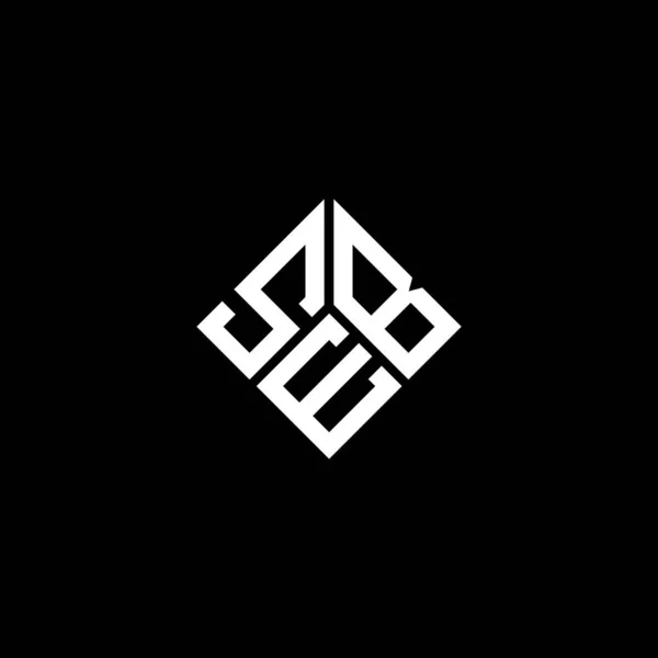 Seb Písmeno Logo Design Černém Pozadí Seb Kreativní Iniciály Koncept — Stockový vektor