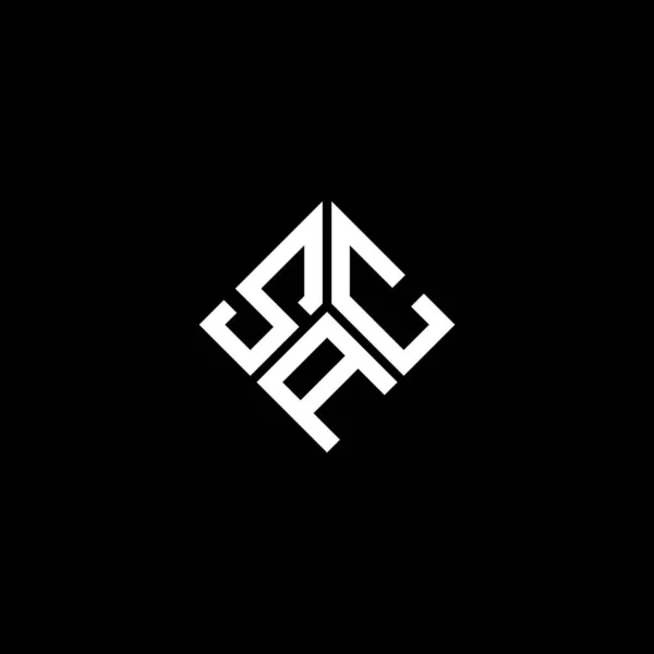 Дизайн Логотипа Буквы Sac Черном Фоне Креативные Инициалы Sac Буквенно — стоковый вектор