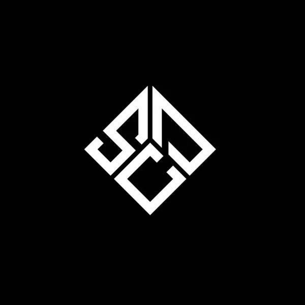Design Logotipo Letra Scd Fundo Preto Scd Iniciais Criativas Conceito — Vetor de Stock