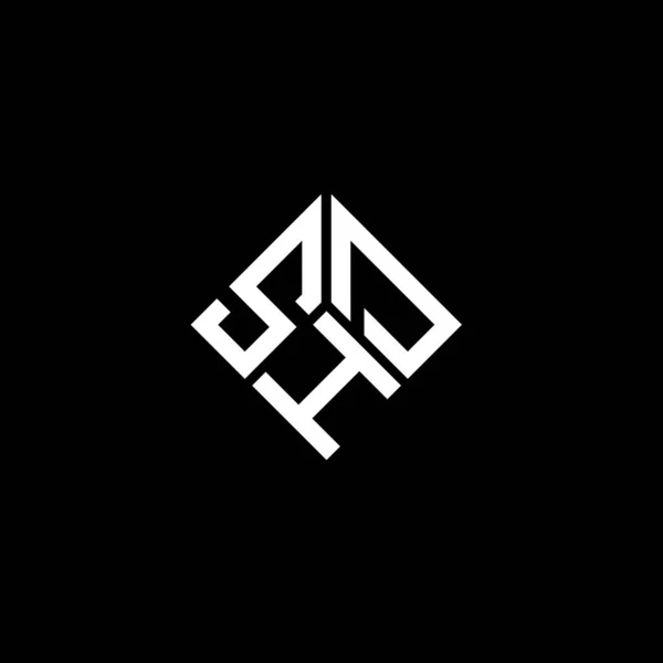Diseño Del Logotipo Letra Shd Sobre Fondo Negro Shd Iniciales — Vector de stock