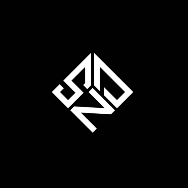Σχεδιασμός Λογότυπου Επιστολής Snd Μαύρο Φόντο Δημιουργικά Αρχικά Της Snd — Διανυσματικό Αρχείο