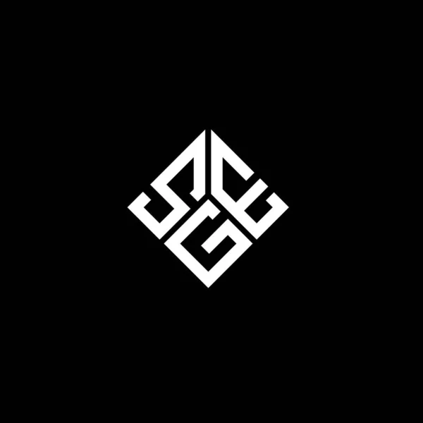 Дизайн Логотипа Буквы Sge Черном Фоне Концепция Логотипа Инициалами Sge — стоковый вектор