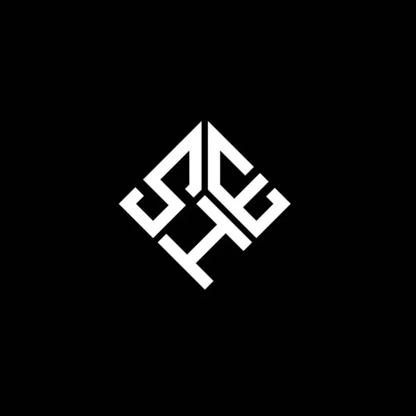 She Буква Дизайн Логотипа Черном Фоне Креативные Инициалы Письмо Логотип — стоковый вектор