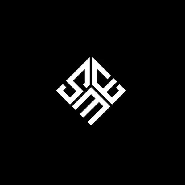 Diseño Del Logotipo Carta Sme Sobre Fondo Negro Concepto Logotipo — Vector de stock