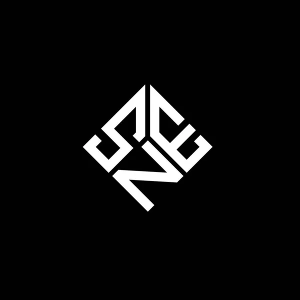 Разработка Логотипа Sne Черном Фоне Sne Креативные Инициалы Буквенная Концепция — стоковый вектор