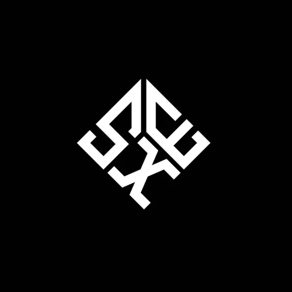 Diseño Del Logotipo Letra Sxe Sobre Fondo Negro Sxe Iniciales — Vector de stock