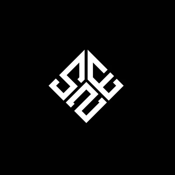 Σχεδιασμός Λογότυπου Γραμμάτων Sze Μαύρο Φόντο Δημιουργικά Αρχικά Sze Έννοια — Διανυσματικό Αρχείο