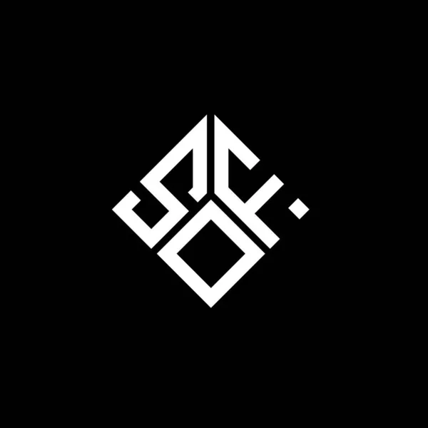 Diseño Del Logotipo Letra Sof Sobre Fondo Negro Sof Iniciales — Vector de stock
