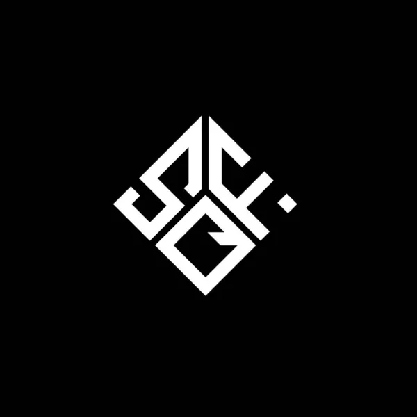Siyah Arkaplanda Sqf Harf Logosu Tasarımı Sqf Yaratıcı Harflerin Baş — Stok Vektör