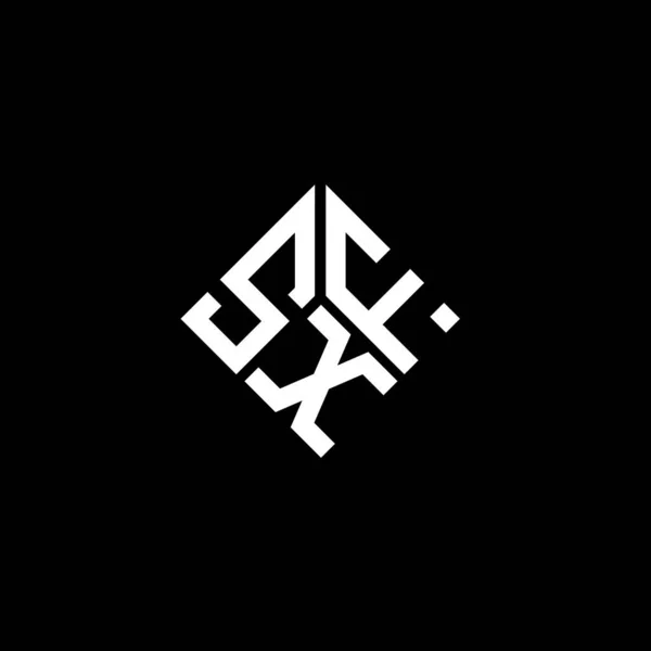 Diseño Del Logotipo Letra Sxf Sobre Fondo Negro Sxf Iniciales — Vector de stock