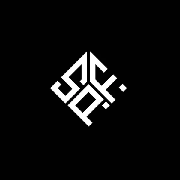 Σχεδιασμός Λογότυπου Γράμματα Spf Μαύρο Φόντο Δημιουργικά Αρχικά Spf Έννοια — Διανυσματικό Αρχείο