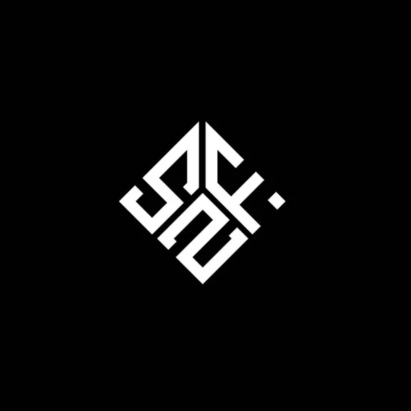 Diseño Del Logotipo Letra Szf Sobre Fondo Negro Szf Iniciales — Archivo Imágenes Vectoriales