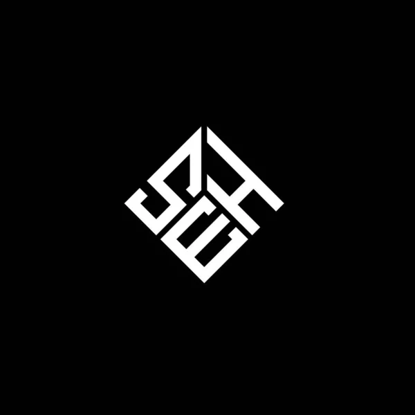 Дизайн Логотипу Літери Seh Чорному Тлі Творчі Ініціали Seh Концепція — стоковий вектор