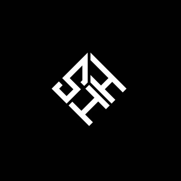 Diseño Del Logotipo Letra Shh Sobre Fondo Negro Shh Iniciales — Vector de stock