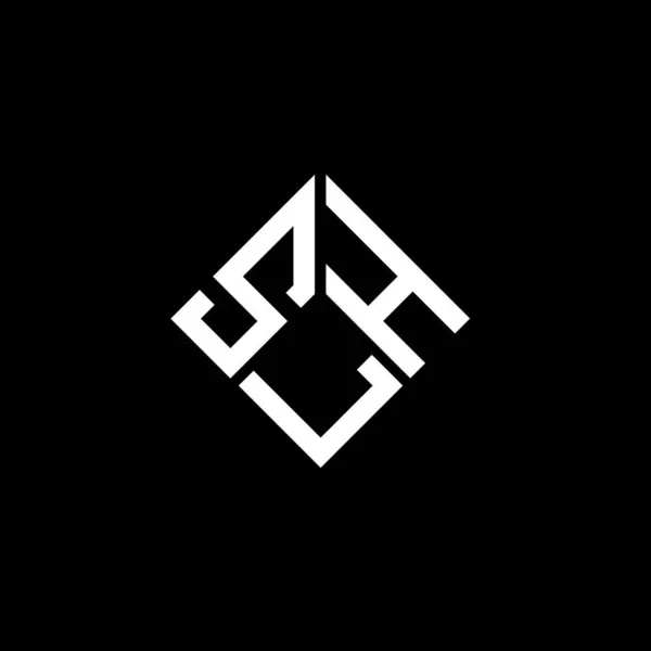 Diseño Del Logotipo Letra Slh Sobre Fondo Negro Slh Iniciales — Vector de stock