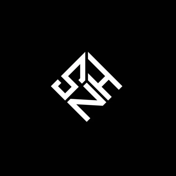 Design Logotipo Carta Snh Fundo Preto Snh Iniciais Criativas Conceito —  Vetores de Stock