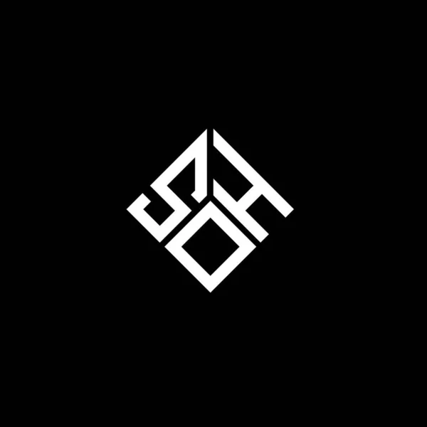 Siyah Arka Planda Soh Harf Logosu Tasarımı Soh Yaratıcı Harflerin — Stok Vektör