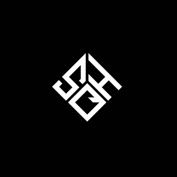 Siyah Arkaplanda Sqh Harf Logosu Tasarımı Sqh Yaratıcı Harflerin Baş — Stok Vektör