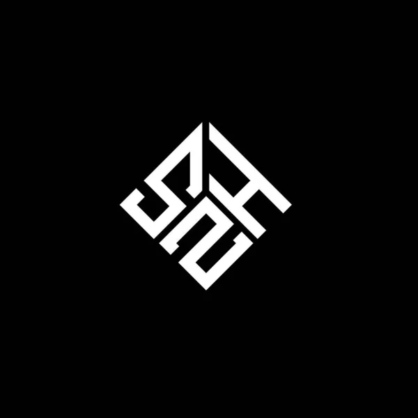 Σχεδιασμός Λογότυπου Γραμμάτων Szh Μαύρο Φόντο Δημιουργικά Αρχικά Szh Έννοια — Διανυσματικό Αρχείο