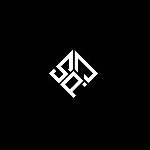 Spj Lettre Logo Design Sur Fond Noir Spj Initiales Créatives — Image vectorielle