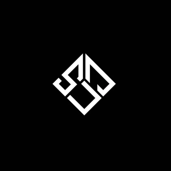 Suj Design Logotipo Carta Fundo Preto Suj Iniciais Criativas Conceito — Vetor de Stock