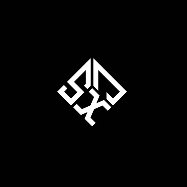 Sxj Design Logotipo Carta Fundo Preto Sxj Iniciais Criativas Conceito — Vetor de Stock