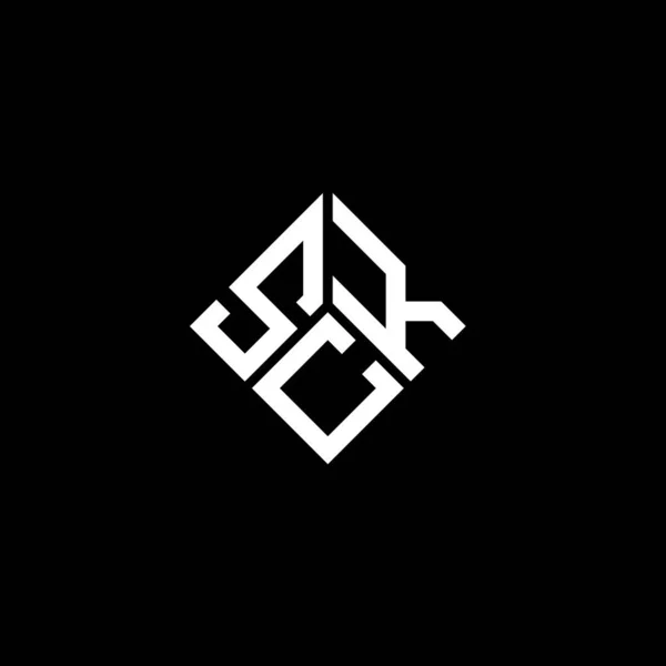 Diseño Del Logotipo Letra Sck Sobre Fondo Negro Sck Iniciales — Vector de stock