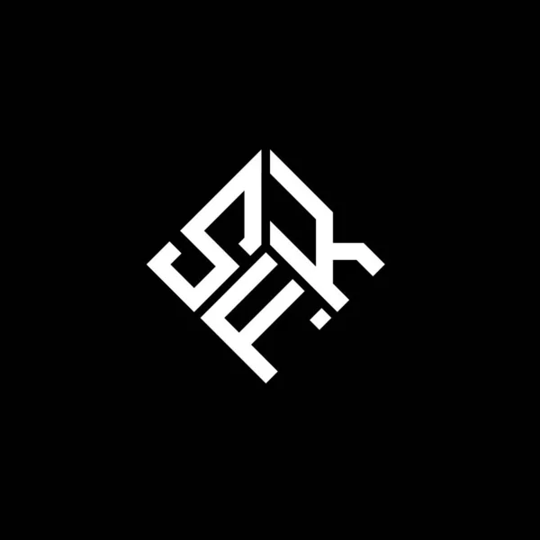 Sfk Lettera Logo Design Sfondo Nero Sfk Creativo Iniziali Lettera — Vettoriale Stock