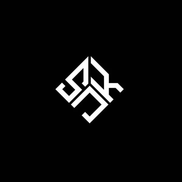 Sjk Brev Logotyp Design Svart Bakgrund Sjk Kreativa Initialer Brev — Stock vektor
