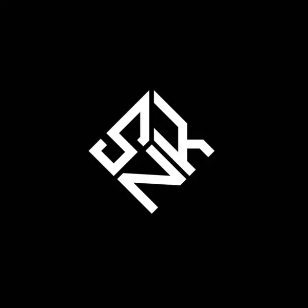 Разработка Логотипа Snk Черном Фоне Snk Креативные Инициалы Буквы Логотип — стоковый вектор