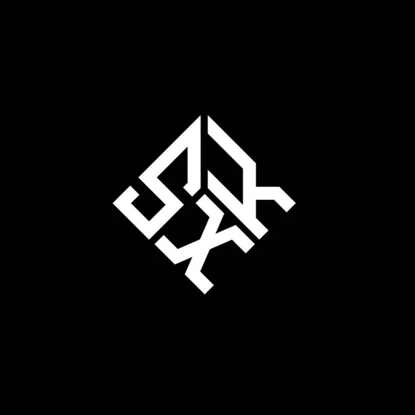 Дизайн Логотипу Літери Sxk Чорному Тлі Творчі Ініціали Sxk Концепція — стоковий вектор