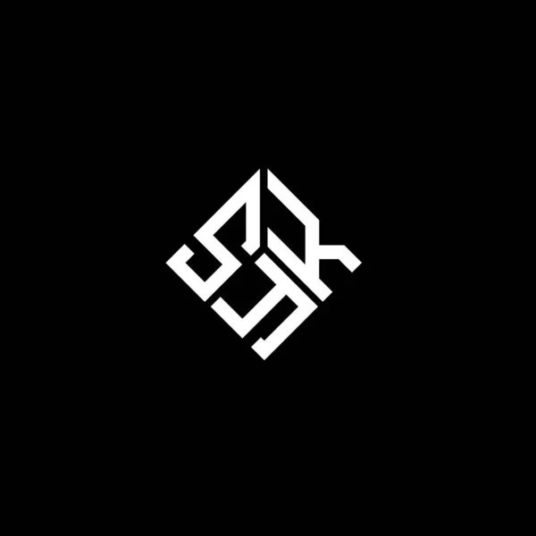 Syk Schriftzug Logo Design Auf Schwarzem Hintergrund Syk Kreative Initialen — Stockvektor