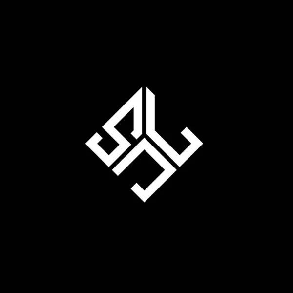 Diseño Del Logotipo Letra Sjl Sobre Fondo Negro Sjl Iniciales — Vector de stock