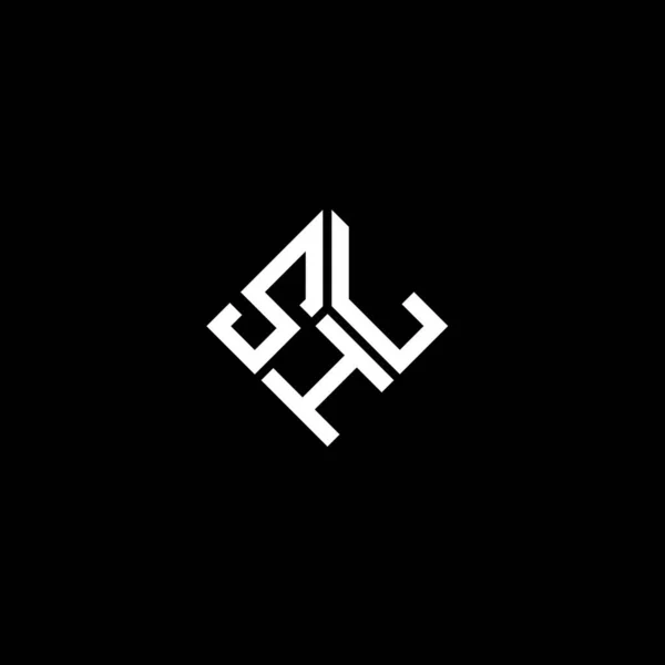 Diseño Del Logotipo Letra Shl Sobre Fondo Negro Shl Iniciales — Archivo Imágenes Vectoriales
