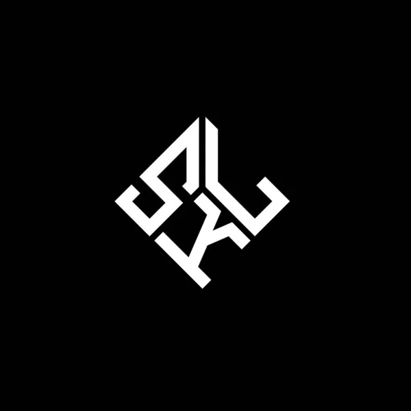 Diseño Del Logotipo Letra Skl Sobre Fondo Negro Skl Iniciales — Archivo Imágenes Vectoriales