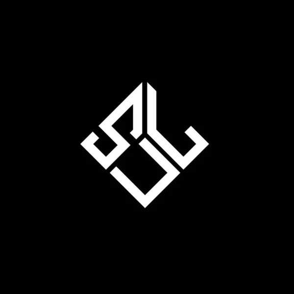 Diseño Del Logotipo Letra Sul Sobre Fondo Negro Sul Iniciales — Vector de stock