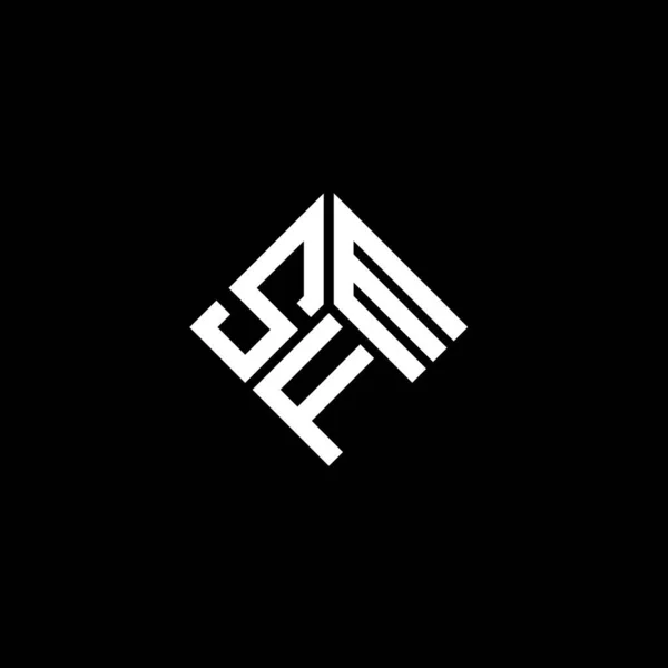 Desain Logo Surat Sfm Pada Latar Belakang Hitam Sfm Kreatif - Stok Vektor