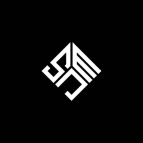Sjm Lettre Logo Design Sur Fond Noir Sjm Initiales Créatives — Image vectorielle