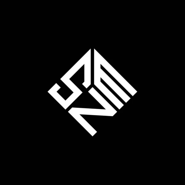Diseño Del Logotipo Letra Snm Sobre Fondo Negro Snm Iniciales — Vector de stock