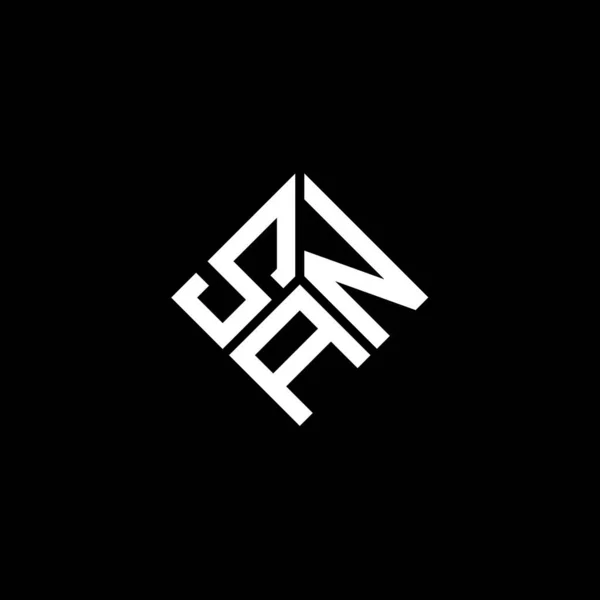 Diseño Del Logo Carta San Sobre Fondo Negro San Iniciales — Vector de stock