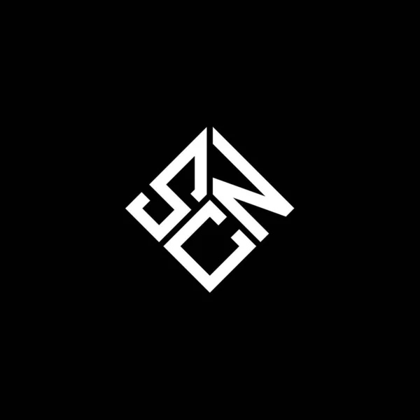 Scn Letter Logo Design Black Background Scn Creative Initials Letter — Image vectorielle