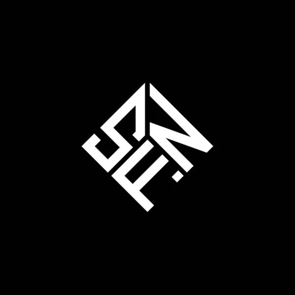 Desain Logo Surat Sfn Pada Latar Belakang Hitam Sfn Kreatif - Stok Vektor