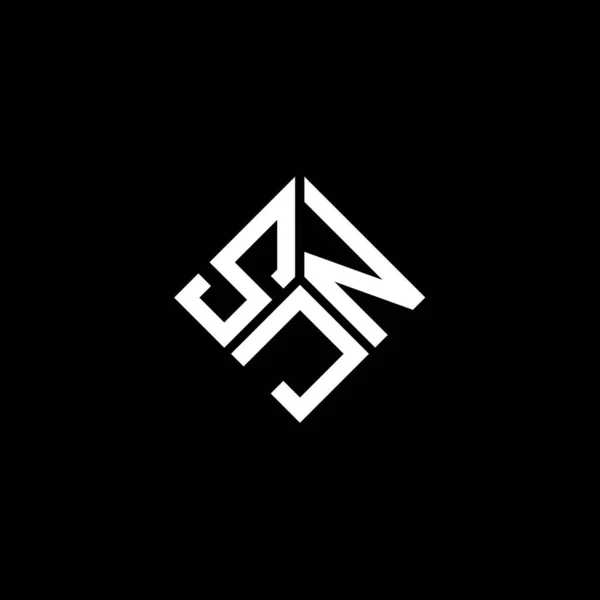 Diseño Del Logotipo Letra Sjn Sobre Fondo Negro Sjn Iniciales — Vector de stock