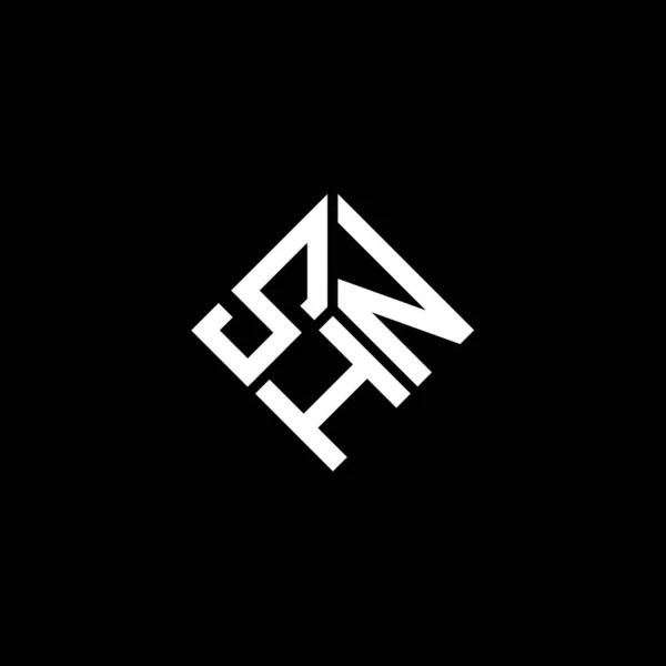 Shn Lettre Logo Design Sur Fond Noir Shn Initiales Créatives — Image vectorielle