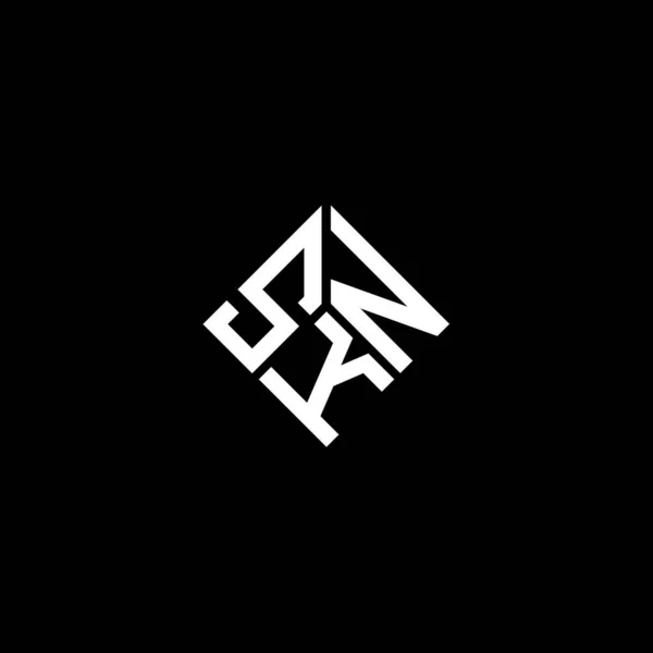 Design Logotipo Letra Skn Fundo Preto Skn Iniciais Criativas Conceito — Vetor de Stock