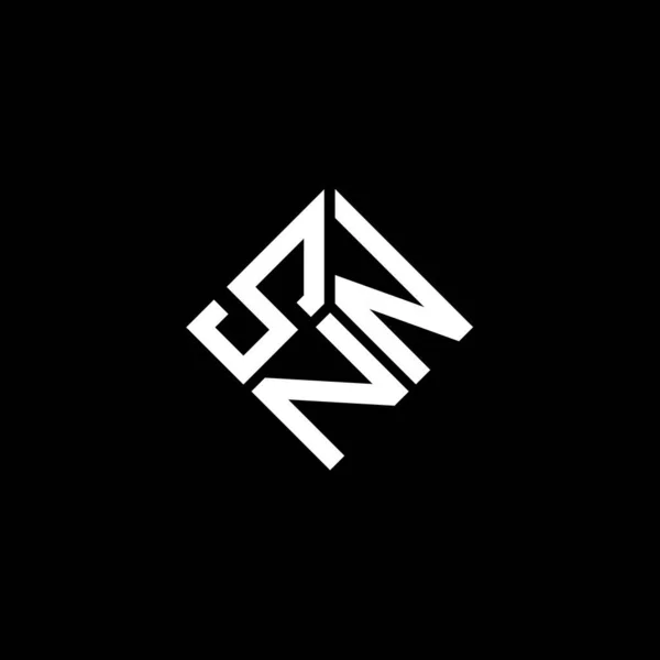 Design Logotipo Carta Snn Fundo Preto Snn Iniciais Criativas Conceito — Vetor de Stock